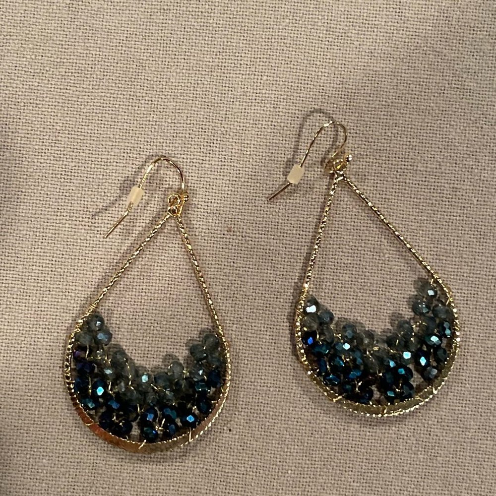 Blue beaded earrings